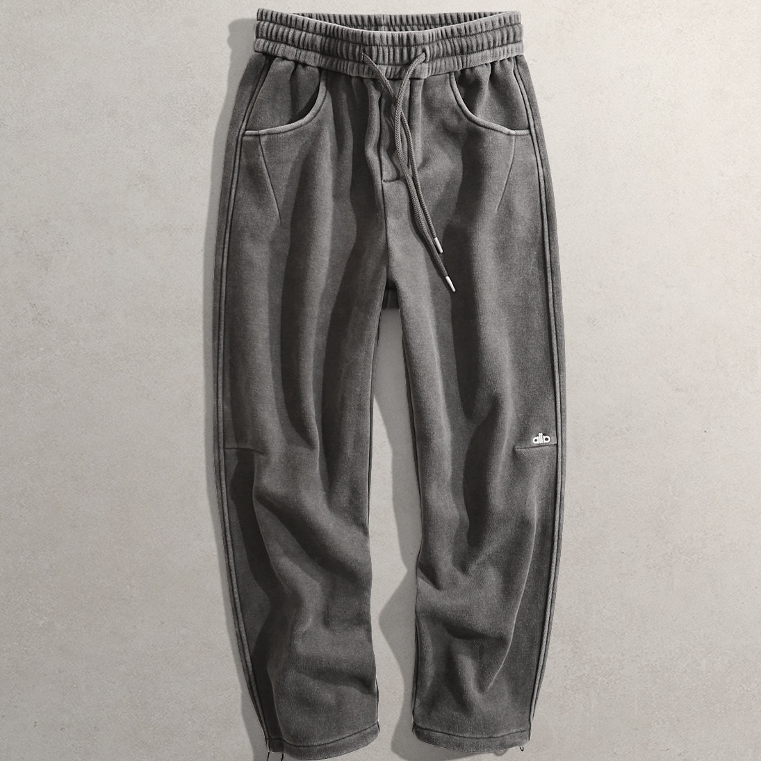 2025秋冬新裤子CG男韩版休闲简单系带宽松长裤6811加绒加厚休闲裤