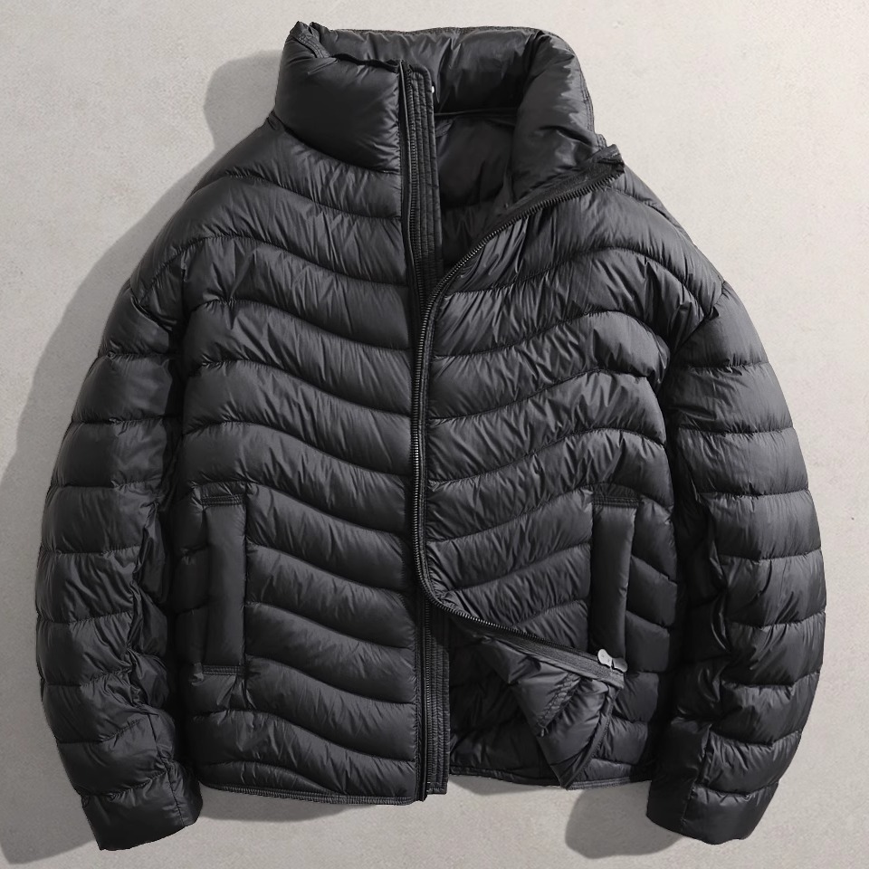 2025冬新男外套SG保暖日系立领轻便白鸭绒袄子6607雅痞90绒羽绒服