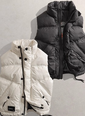 2025秋冬新男装保暖白鸭绒背心马甲MR立领暖和外套98022羽绒马甲
