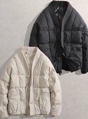 2025冬季新款男装保暖V领袄子MR羽绒休闲外套6661御寒轻便羽绒服