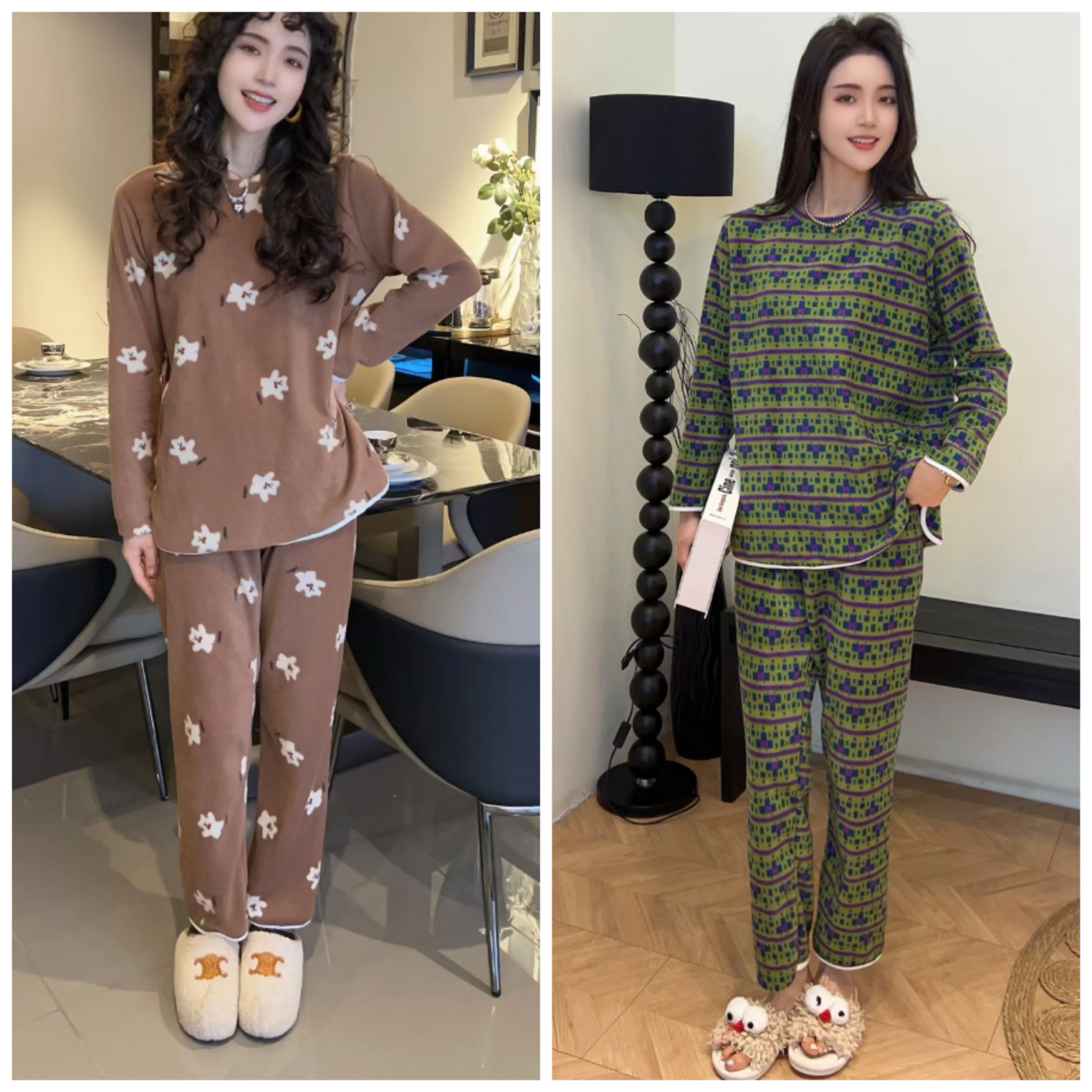 2025冬新款大码摇粒绒加厚保暖休闲家居服套装加肥加大舒适睡衣女