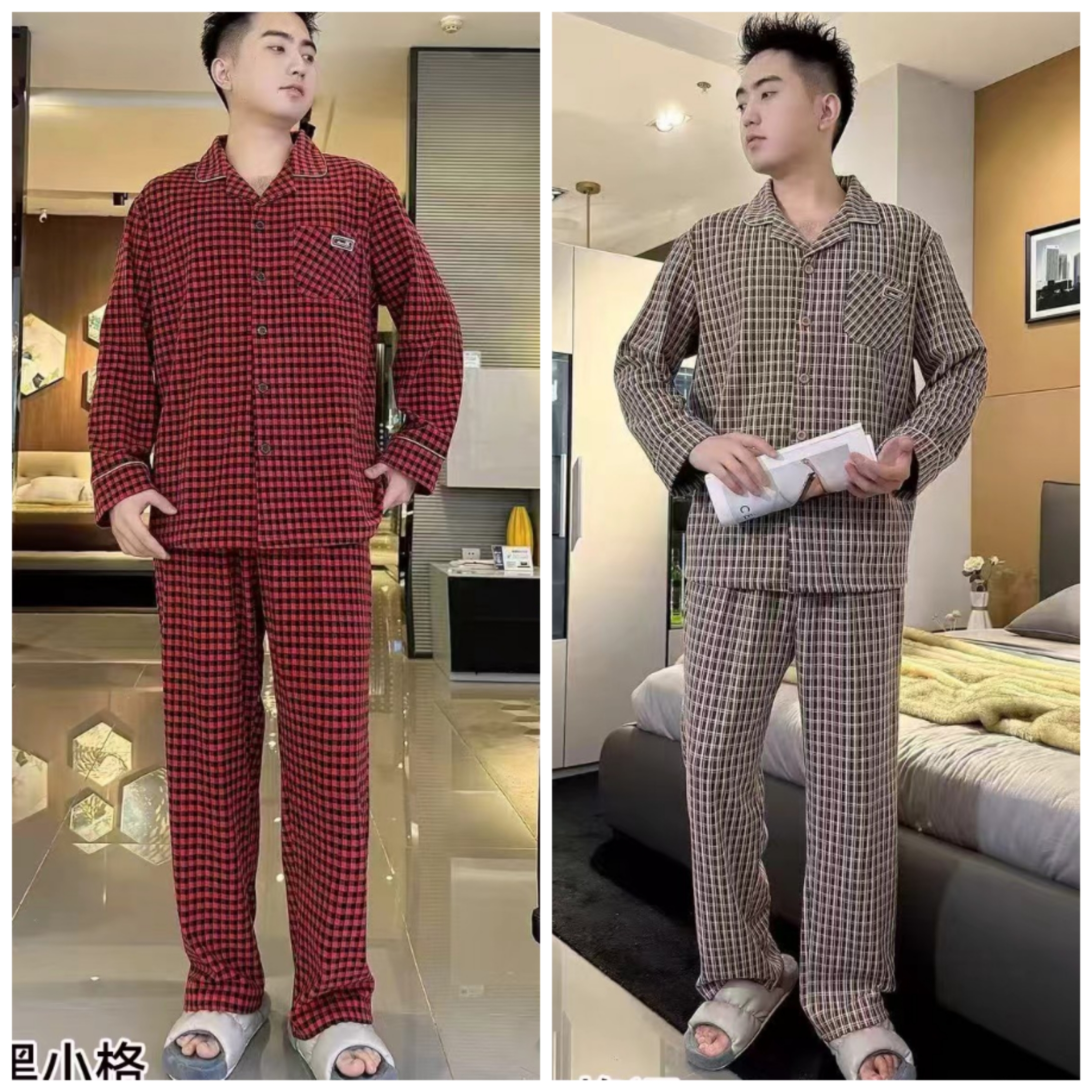 2025冬新款大码德绒格子休闲保暖家居服套装加肥加大舒适百搭睡衣