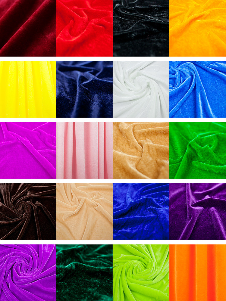 金丝绒布料黑色加工定制舞台幕布展会桌布地摊布玩具布绒布面料