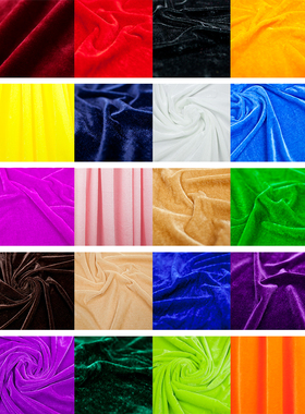 金丝绒布料黑色加工定制舞台幕布展会桌布地摊布玩具布绒布面料