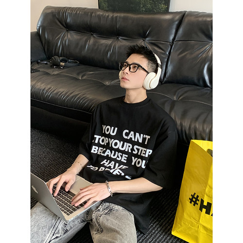 短袖字母印花美式休闲
