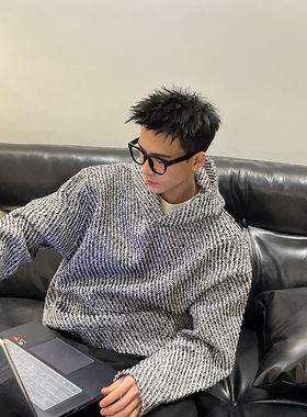 PLTH*美式轻奢小香风连帽卫衣高级感编外套织设计感加绒慵懒卫衣