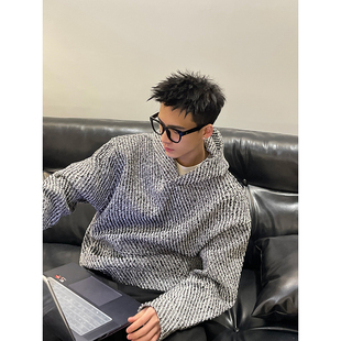 美式 PLTH 轻奢小香风连帽卫衣高级感编外套织设计感复古加厚上衣