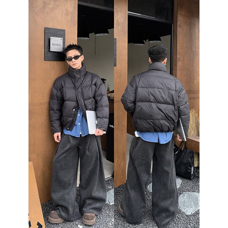 PLTH*冬季新款美式极简90白鸭短款羽绒服宽松加厚保暖面包服外套,男装,羽绒服,淘宝优惠券,粉丝福利购,淘宝优惠卷