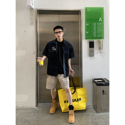 PLTH*衬衫短袖纯棉夏季设计感