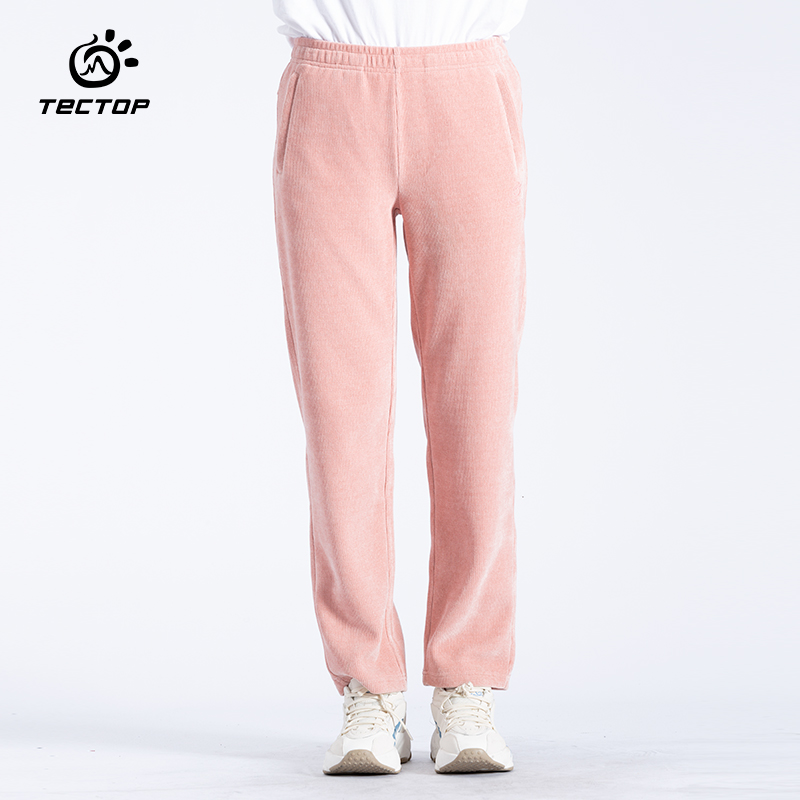 tectop探拓秋冬季女款户外休闲裤灯芯绒直筒时尚透气保暖女旅行裤