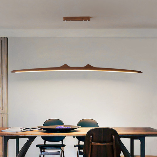 黑胡桃木餐厅吊灯新中式一字灯