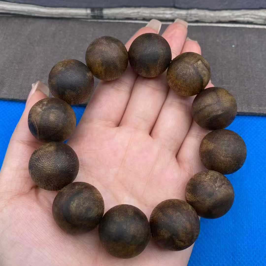 精品黑油2.0奇楠软油九分沉沉香手串老料男女款文玩佛珠念珠助眠