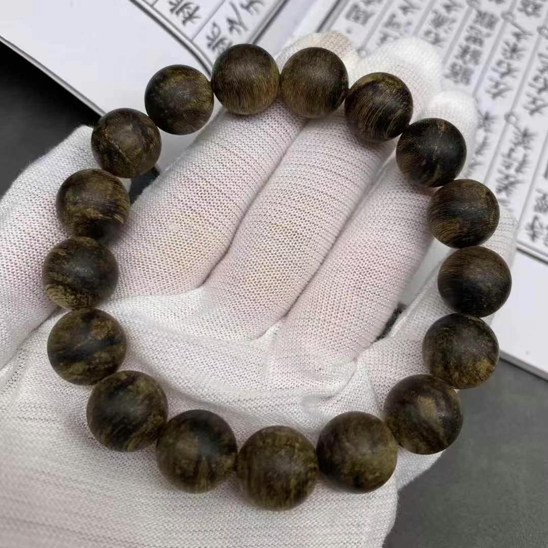天然野生沉香文莱黑棋楠手串男女款文玩佛珠念珠手链盘玩把玩