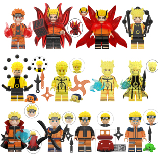 火影忍者漩涡鸣人六道仙人宇智波斑佐助波水门鲛第三方积木人仔男