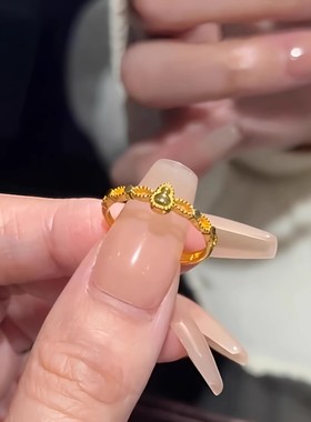 18k金色镂空小葫芦戒指