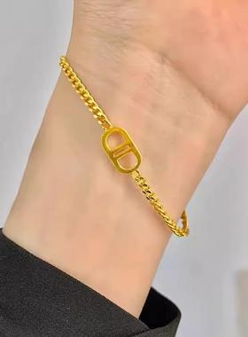 爆款猪鼻子双D字母手链轻奢
