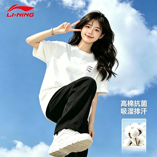 李宁短袖t恤女青少年夏季2026