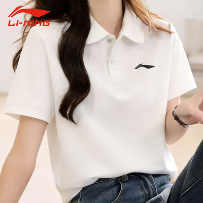 李宁运动短袖POLO衫女夏季新款