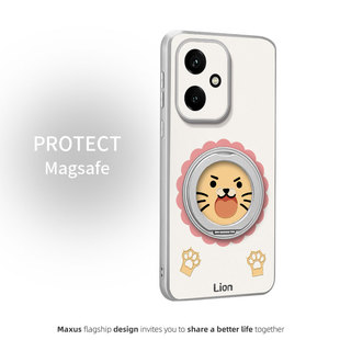 开心狮子适用于荣耀400手机壳新款300Pro卡通磁吸支架荣耀100Pro礼品高级荣耀90Pro全包女款防摔保护套