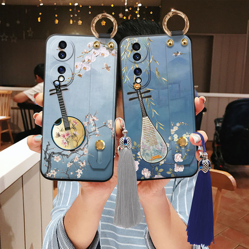 琵琶花鸟适用手机壳古风流苏
