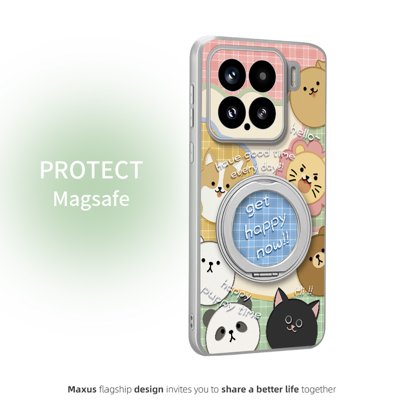 野餐动物小米15手机壳小米17ProMax新款小米15ultra卡通红米K90pro高级k80至尊磁吸支架女款80全包防摔保护套