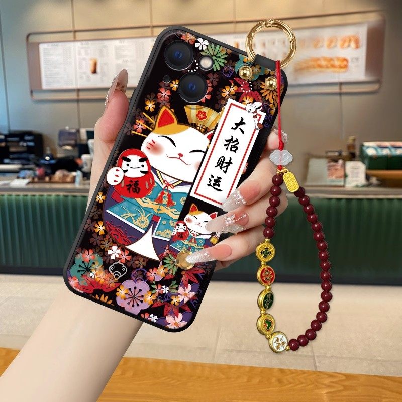 元气招财猫适用于苹果14手机壳iPhone15pro好运16pro中国风女13mini新款12promax腕带支架11挂饰防摔保护套,3C数码配件,手机保护套/壳,淘宝优惠券,粉丝福利购,淘宝优惠卷