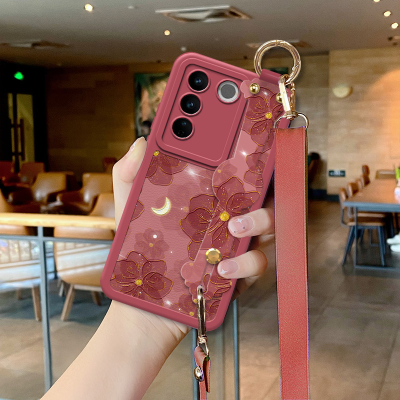 vivo时尚星月花朵硅胶手机壳送绳