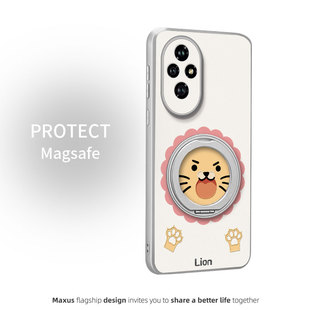 开心狮子适用于荣耀200手机壳新款300Pro卡通磁吸支架荣耀400礼品高级荣耀100Pro全包女款防摔保护套上架