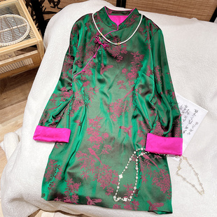 2025春季新款新中式复古国风改良唐装高端外套缎面上衣女盘扣衬衫