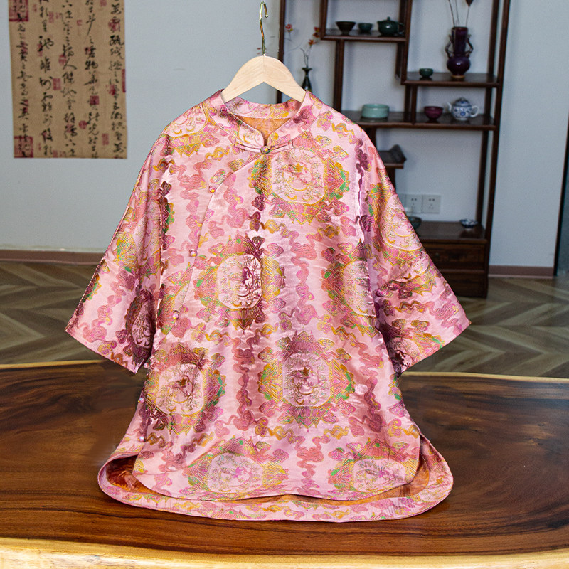 YUEZHE国风春季新款提花立领斜襟宽松上衣2026新中式遮肉显瘦女装