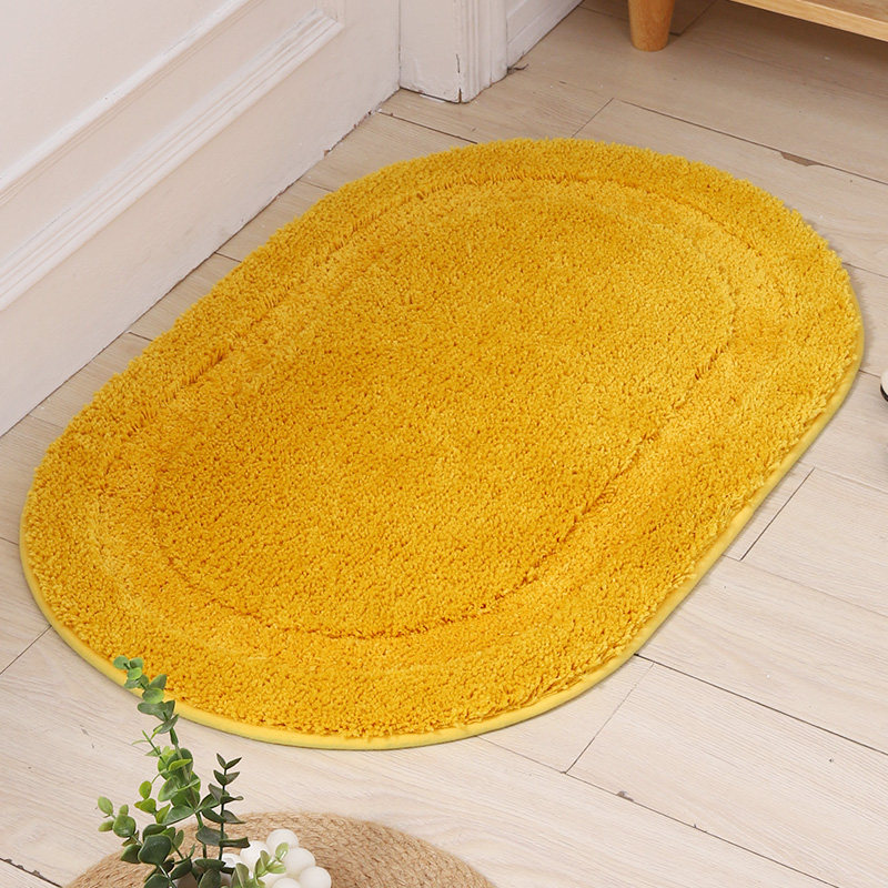加厚椭圆形金黄色进门地垫门垫卫生间吸水脚垫可以机洗立体高低毛,居家布艺,家用脚垫,淘宝优惠券,粉丝福利购,淘宝优惠卷