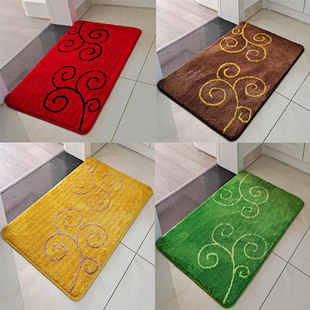 定制金黄色门口进门地垫绿色入户门换鞋地毯大红色浴室吸水脚垫子