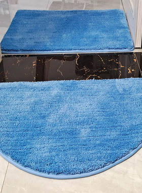 家用天蓝色门口进门半圆形地垫门垫卧室门厅地毯卫生间吸水脚垫子
