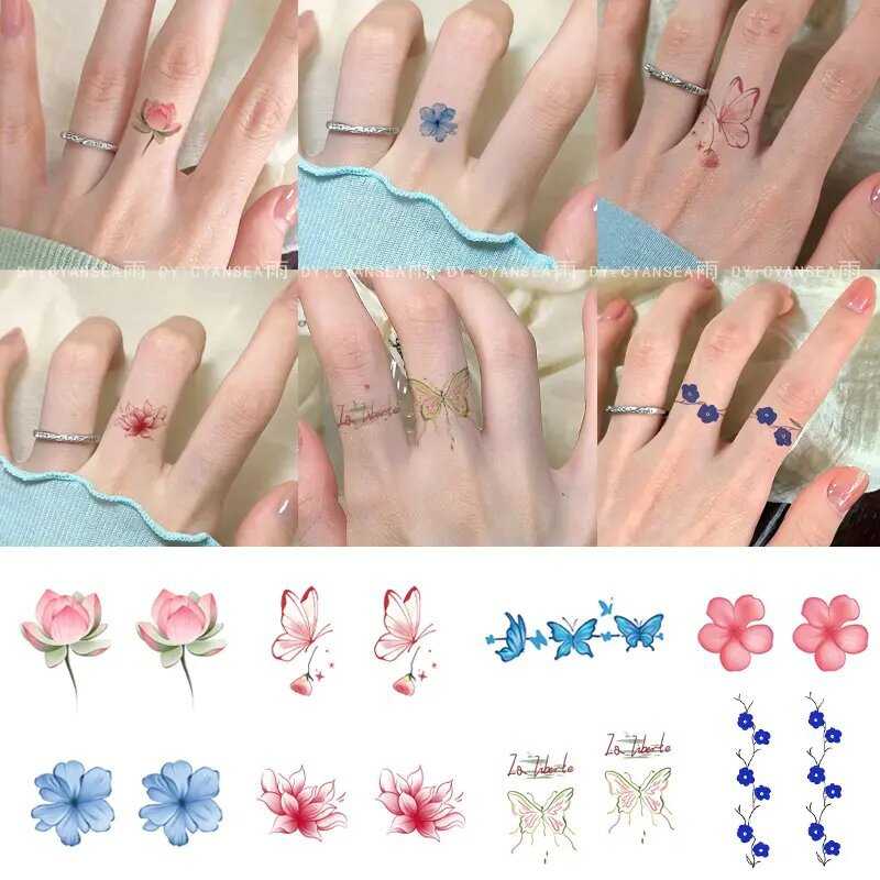 新款花朵蝴蝶彩色纹身贴