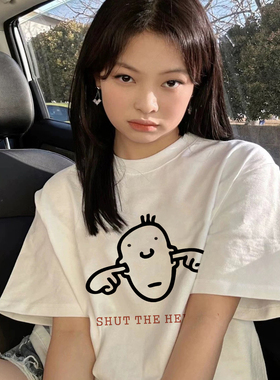 I don't want to hear it 嘻哈小众设计感男女情侣款短袖T恤上衣