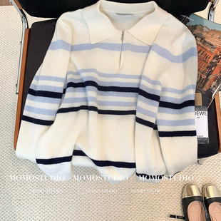 好看到逆天~2025秋冬新款温柔气质针织开衫女翻领软糯显瘦上衣