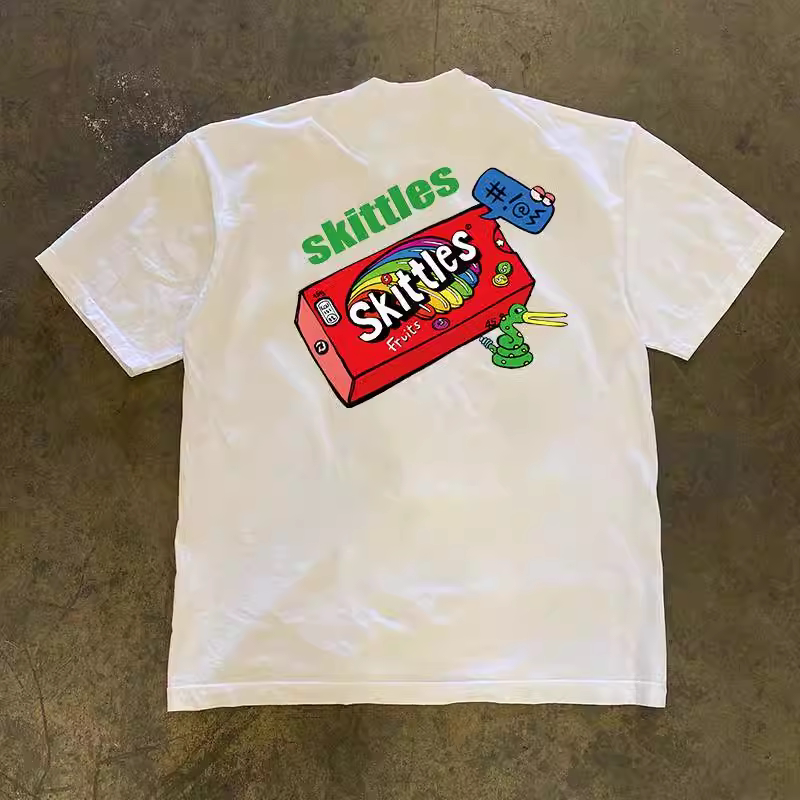 Colored Fruit Candy 水果糖新款小众字母百搭学生情侣装短袖T恤