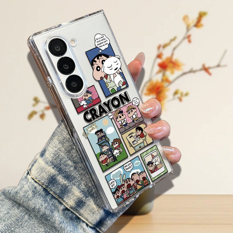 三星w25手机壳创意卡通三星zfold6可爱fold5透明折叠zfold3保护套