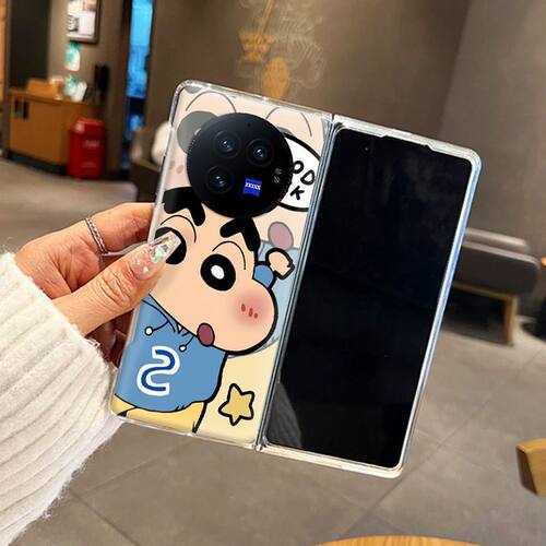 适用vivoxfold5手机壳透明fold3pro好运小新新款vivoxfold5折叠屏可爱