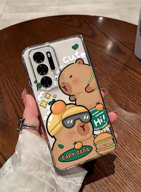 卡皮巴拉适用于OPPO FIND N日韩折叠手机壳 FIND N2卡通透明硬壳