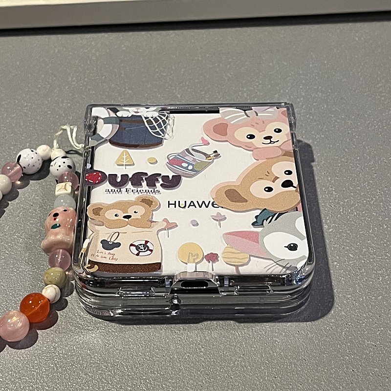 星黛露达菲熊链条华为pocket2折叠屏手机壳p50pocket新三星zflip6