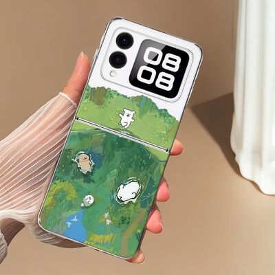 春天线条小狗适用华为Nova Flip折叠Pocket S手机壳P50Pocket 2