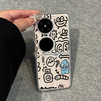 线条小丑鱼华为P60POCKET手机壳matex5三星zflip6折叠vivo小米