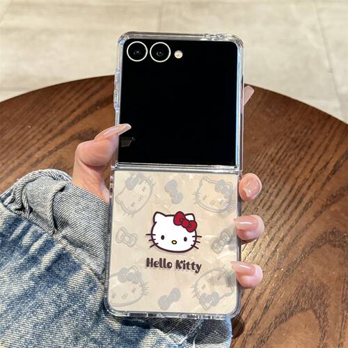 适用三星zflip7手机壳新款蝴蝶结猫咪zflip6折叠galaxy男女款小众