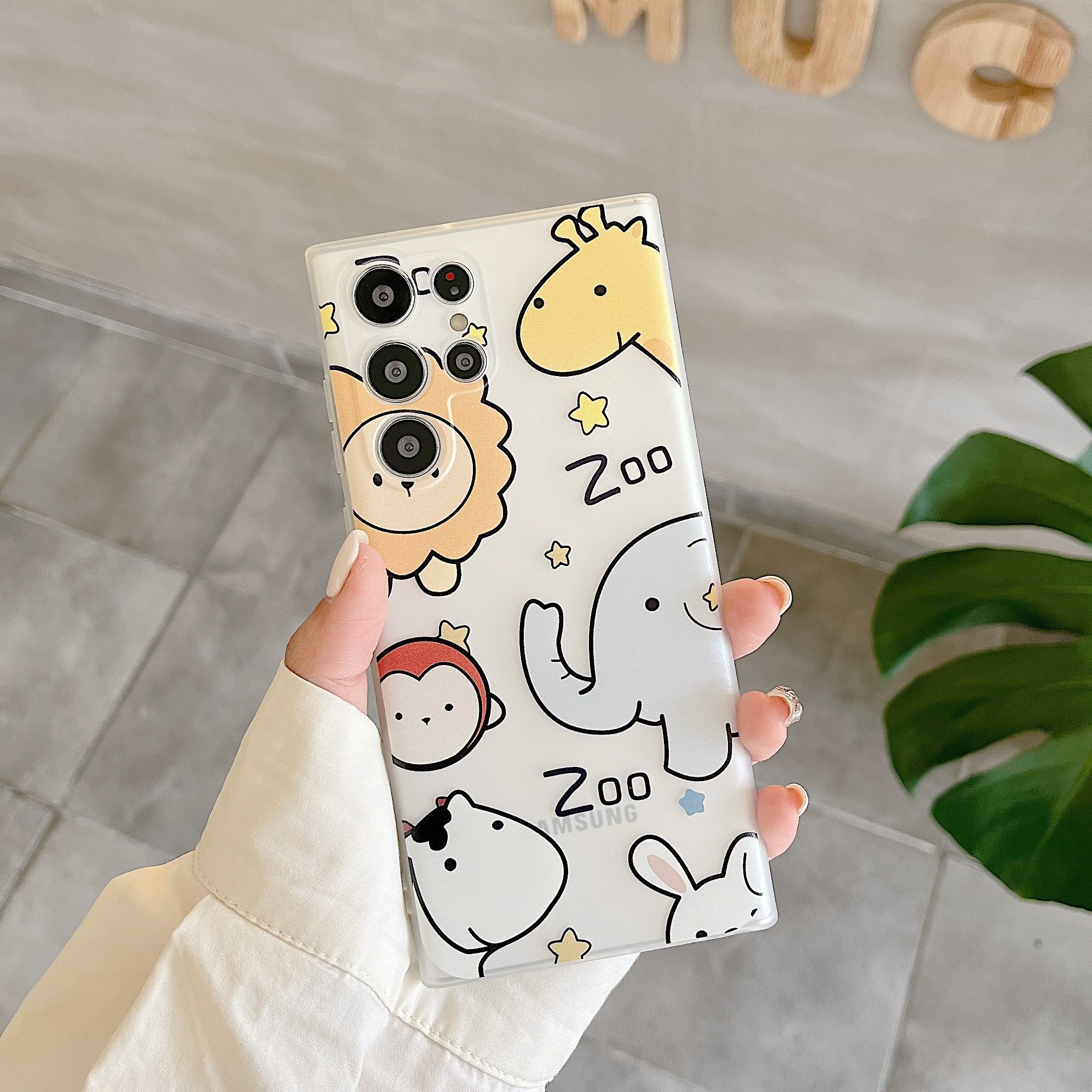 S24Ultra可爱卡通大象适用于三星S23Ultra手机壳透明s21软壳note9至尊s25简约a545g