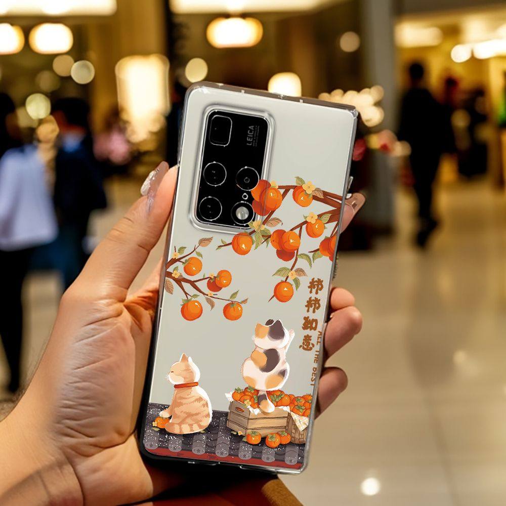 柿柿如意适用华为 matex2手机壳超薄透明保护套折叠硬壳防摔可爱