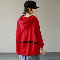 Thin hoodie for women, 2026 new autumn and winter style, large-sized, long-sleeved, patchwork coat for women, spring and autumn wear thumbnail 5