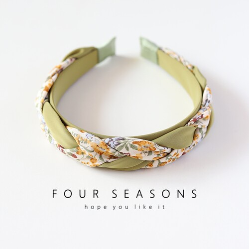 清新复古法式碎花辫子发箍头箍