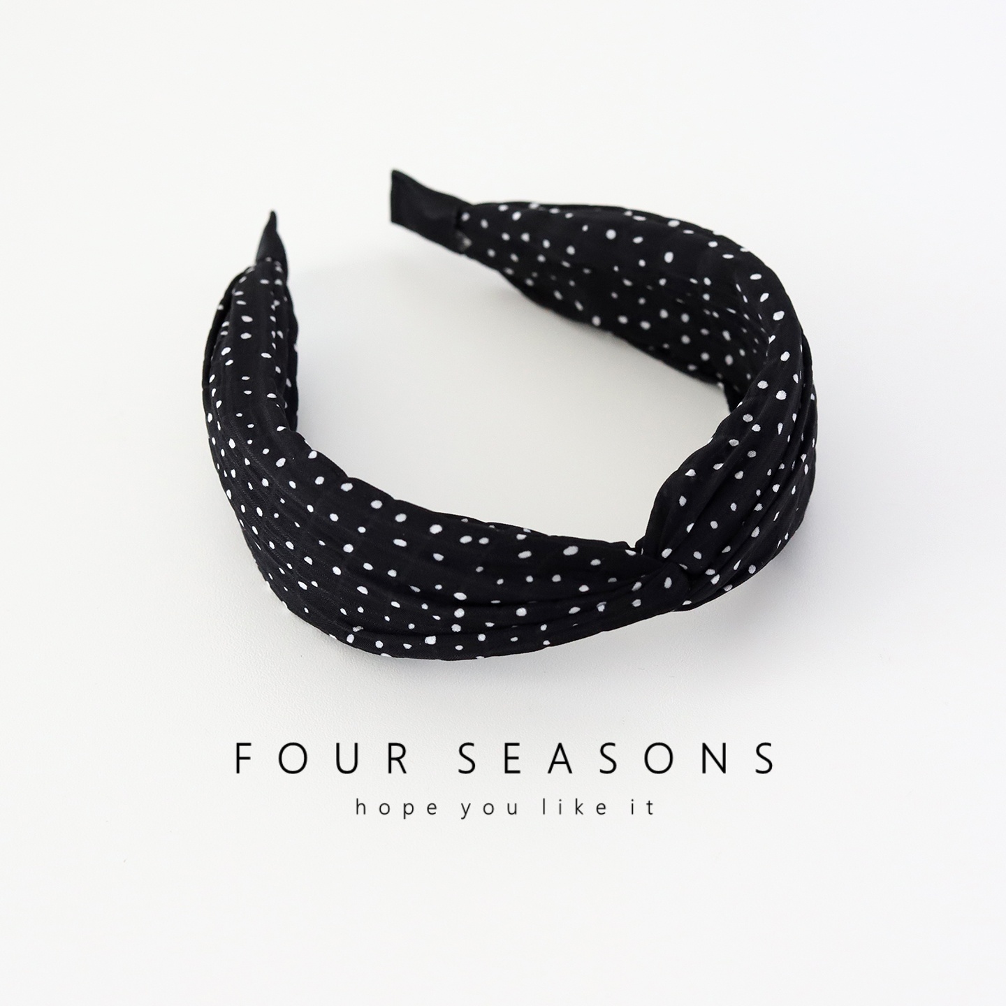 复古港风黑白波点发箍女生甜美