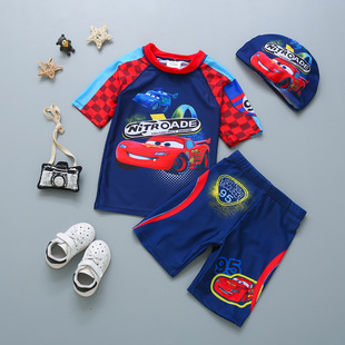 Boys summer children's printed swimsuit cartoon car McQueen